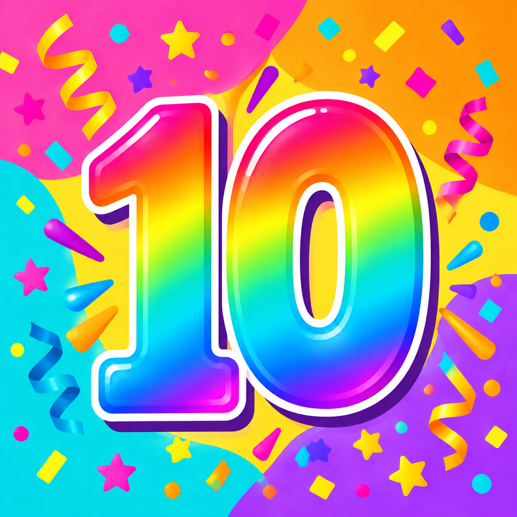 Chiffre 10 coloré