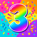 Chiffre 3 coloré