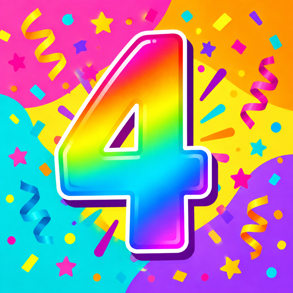 Chiffre 4 coloré