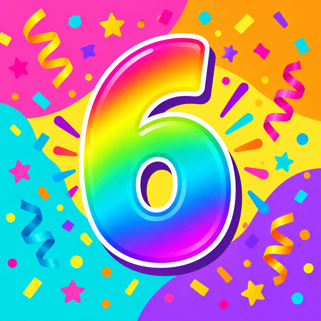 Chiffre 6 coloré