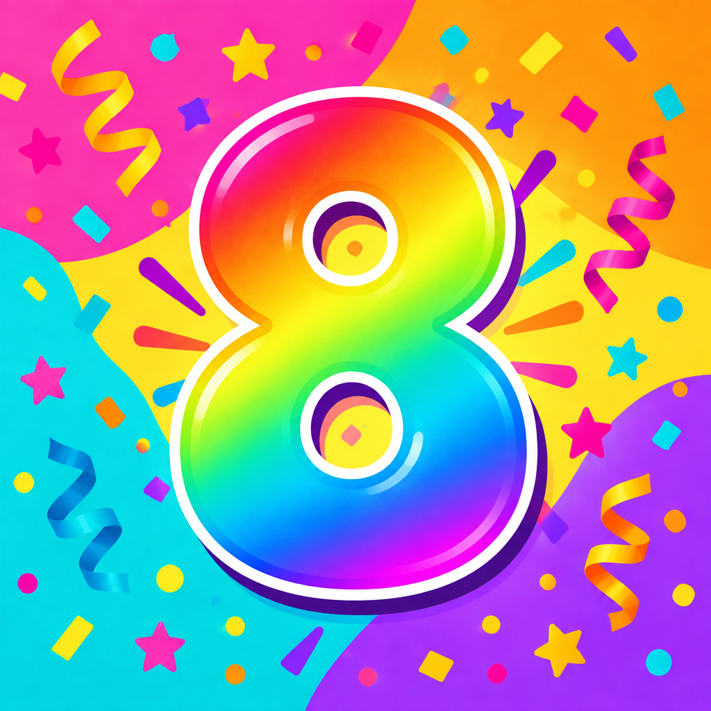 Chiffre 8 coloré