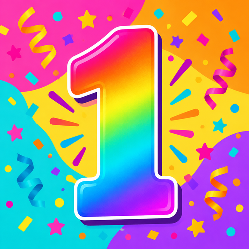 Grand chiffre 1 coloré